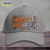 American Biker Novelty License Plate Hat Cotton / Gray