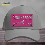 Genuine Bitch Made In USA Novelty License Plate Hat Cotton / Gray