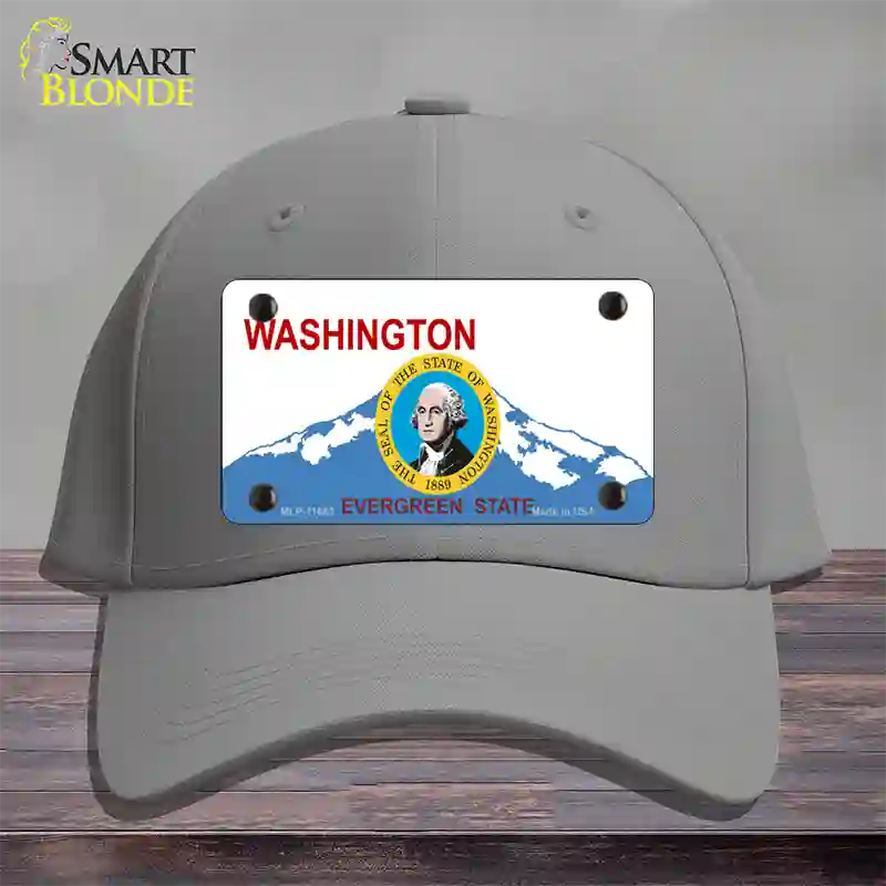 Washington Seal And State Novelty License Plate Hat Cotton / Gray