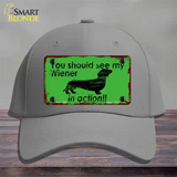 Wiener In Action Novelty License Plate Hat Cotton / Gray