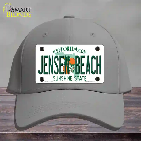 Jensen Beach Florida Novelty License Plate Hat Cotton / Gray