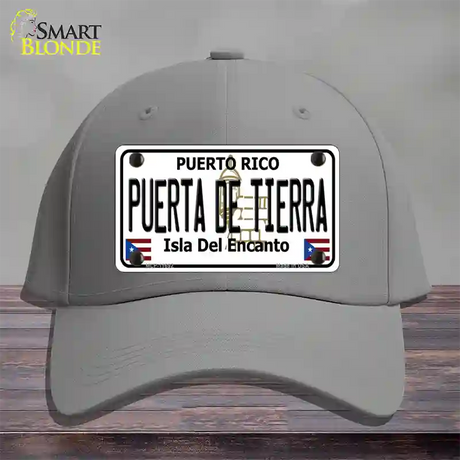 Puerta De Tierra Puerto Rico Novelty License Plate Hat Cotton / Gray