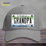 Grandpa Michigan Novelty License Plate Hat Cotton / Gray