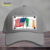 Ireland USA Crossed Flag Novelty License Plate Hat Cotton / Gray