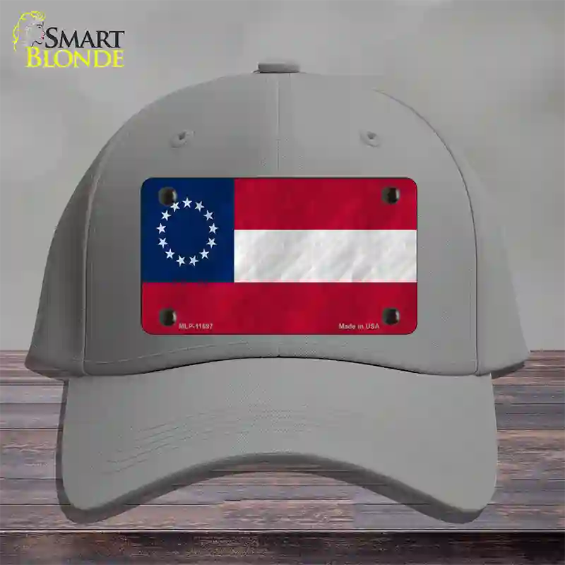 First Confederate Flag 13 Stars Novelty License Plate Hat Cotton / Gray