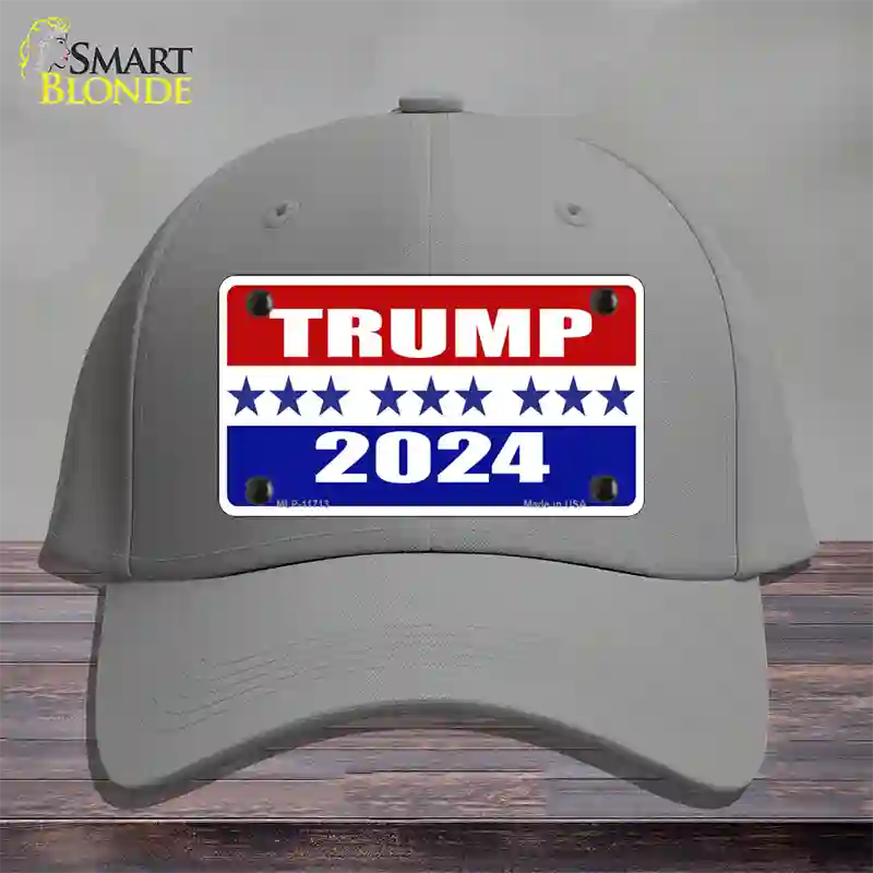 Trump 2024 Star Novelty License Plate Hat Cotton / Gray