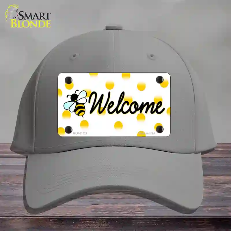 Welcome Bee Novelty License Plate Hat Cotton / Gray