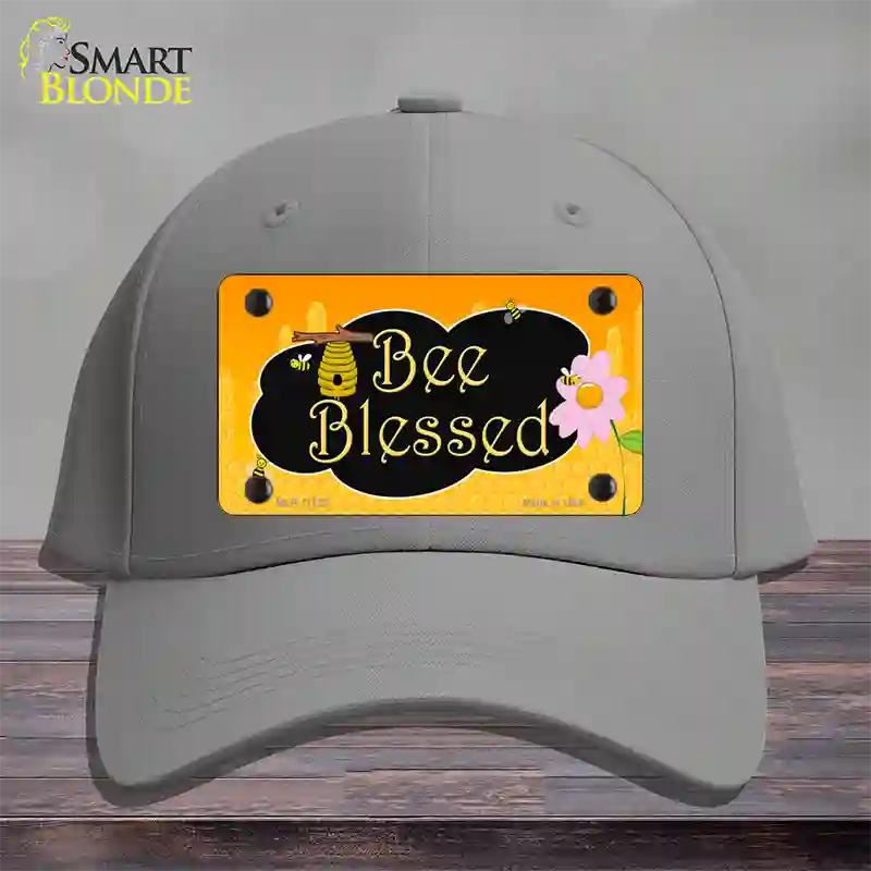 Bee Blessed Honey Hive Novelty License Plate Hat Cotton / Gray