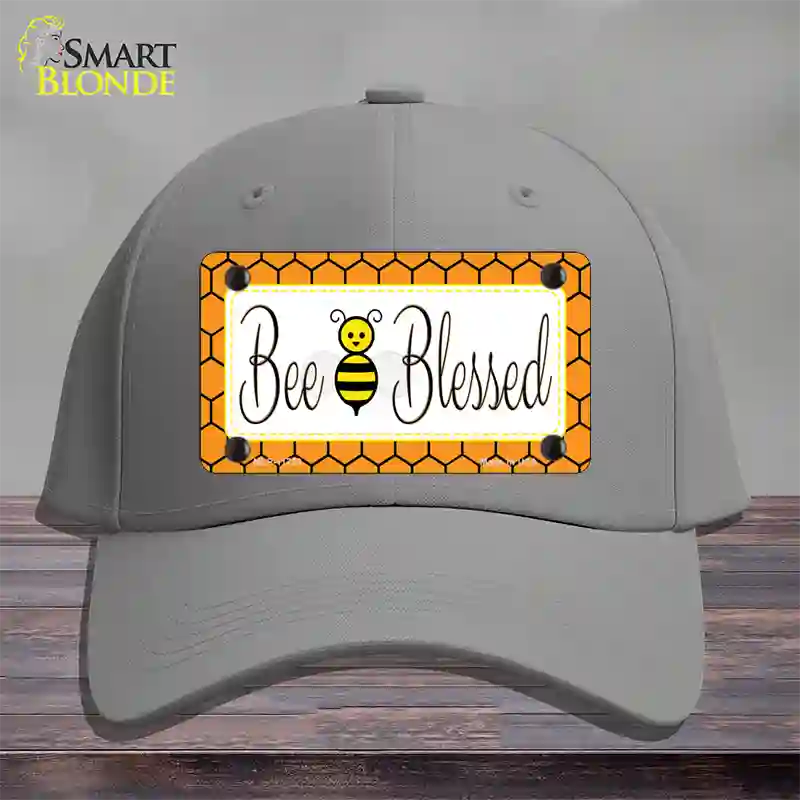 Bee Blessed Simple Novelty License Plate Hat Cotton / Gray