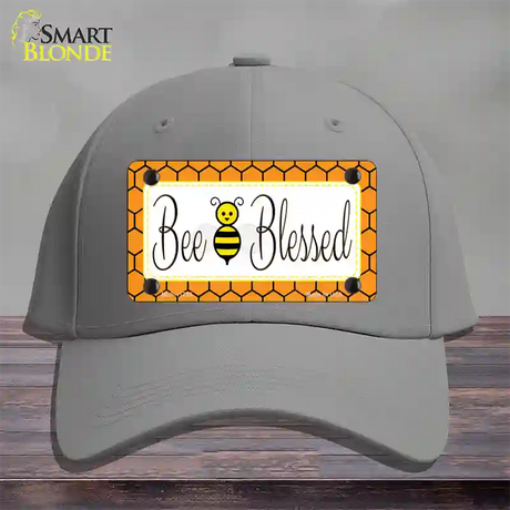 Bee Blessed Simple Novelty License Plate Hat Cotton / Gray