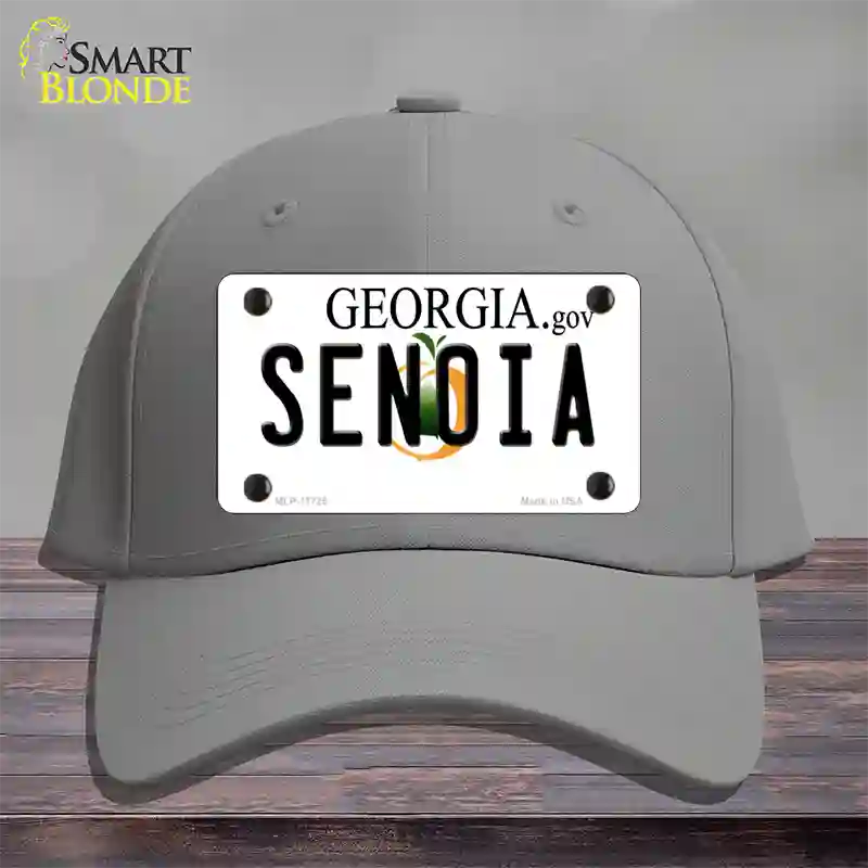 Senoia Georgia State Novelty License Plate Hat Cotton / Gray