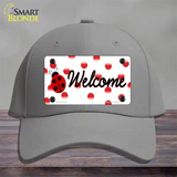 Welcome Ladybug Novelty License Plate Hat Cotton / Gray