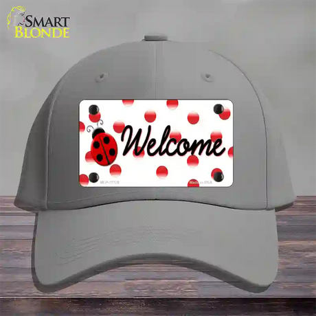 Welcome Ladybug Novelty License Plate Hat Cotton / Gray