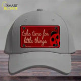 Take Time for Little Things Novelty License Plate Hat Cotton / Gray