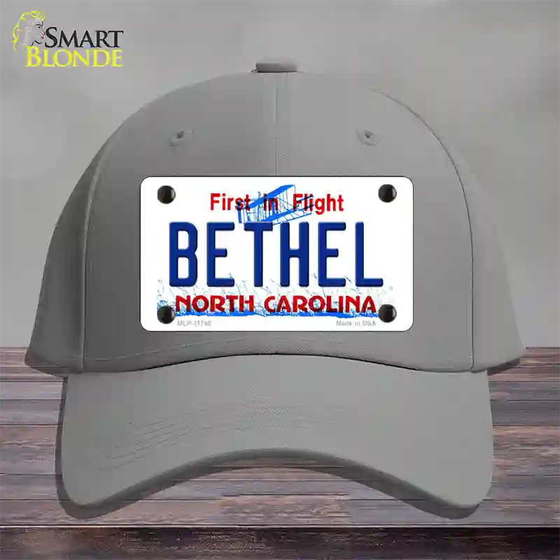 Bethel North Carolina State Novelty License Plate Hat Cotton / Gray