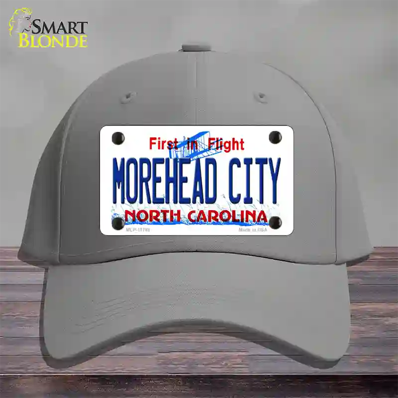 Morehead City North Carolina State Novelty License Plate Hat Cotton / Gray