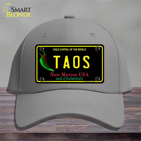 Taos New Mexico Black State Novelty License Plate Hat Cotton / Gray