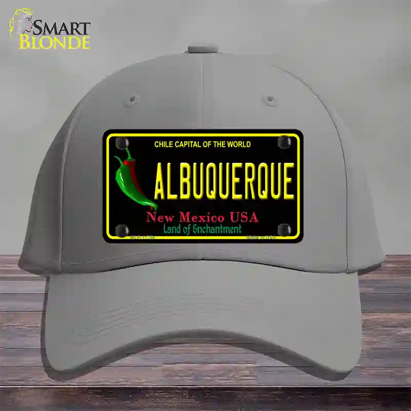 Albuquerque New Mexico Black State Novelty License Plate Hat Cotton / Gray