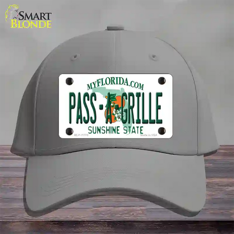 Pass A Grille Florida Novelty License Plate Hat Cotton / Gray