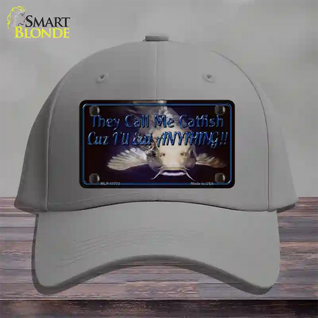 They Call Me Catfish Novelty License Plate Hat Cotton / Gray