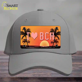 I Love Beach Novelty License Plate Hat Cotton / Gray