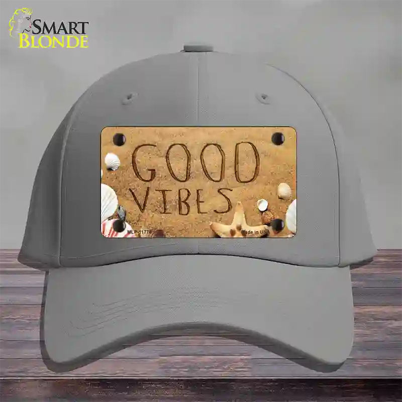 Good Vibes in the Sand Novelty License Plate Hat Cotton / Gray