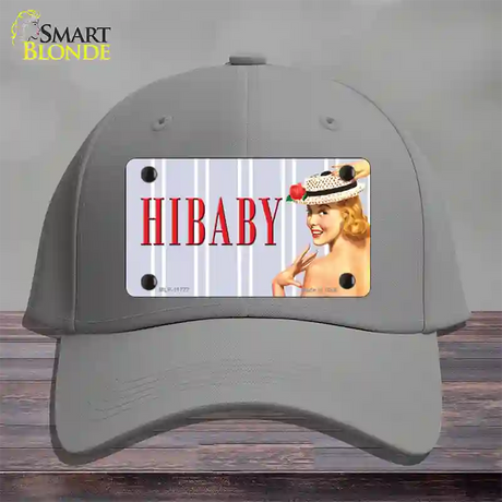 Hi Baby Vintage Pinup Novelty License Plate Hat Cotton / Gray