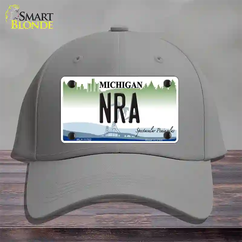 NRA Michigan Novelty License Plate Hat Cotton / Gray