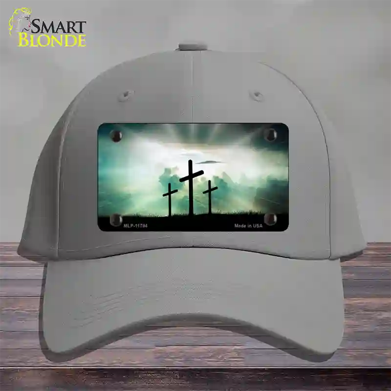 Crosses in the Sun Blue Novelty License Plate Hat Cotton / Gray