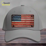 American Flag Corrugated Novelty License Plate Hat Cotton / Gray