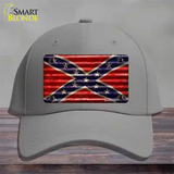 Confederate Flag Corrugated Novelty License Plate Hat Cotton / Gray