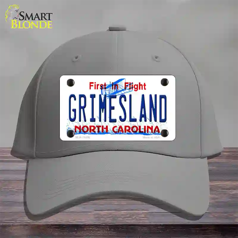 Grimesland North Carolina Novelty License Plate Hat Cotton / Gray