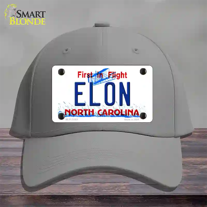 Elon North Carolina Novelty License Plate Hat Cotton / Gray