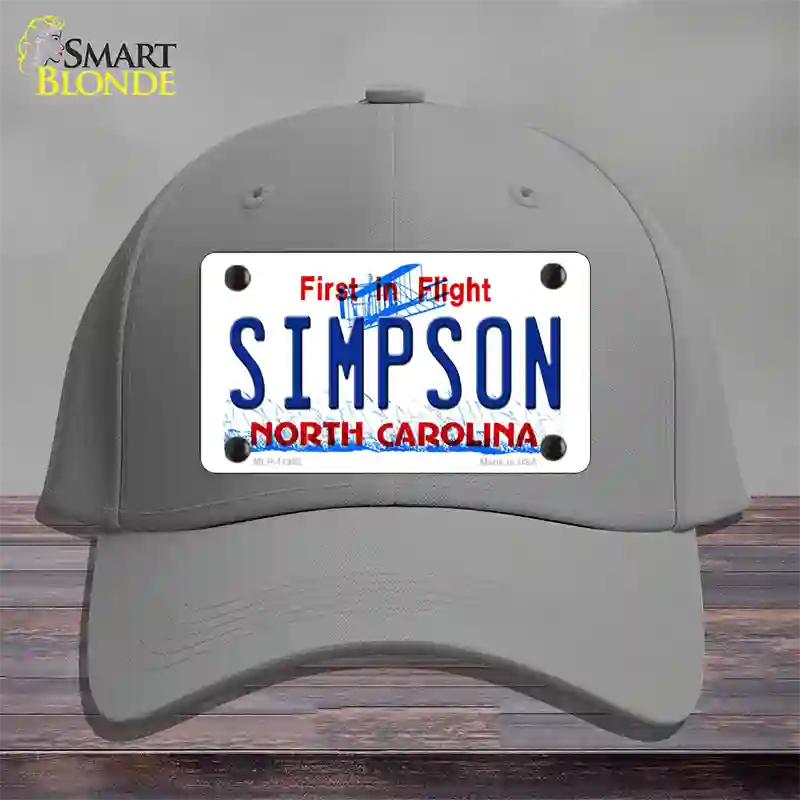 Simpson North Carolina Novelty License Plate Hat Cotton / Gray