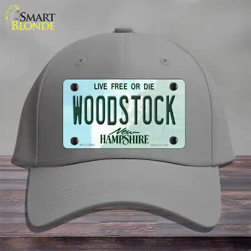 Woodstock New Hampshire Novelty License Plate Hat Cotton / Gray