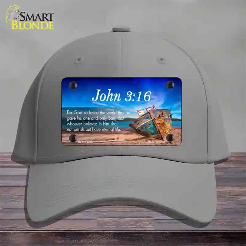 John 3 16 Beach Novelty License Plate Hat Cotton / Gray