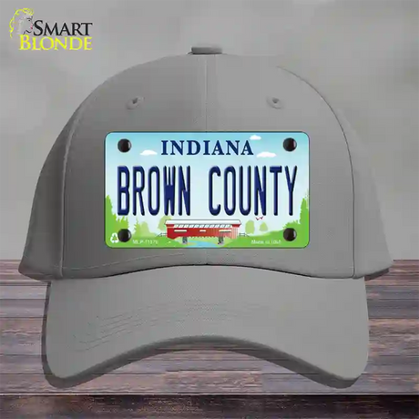 Brown County Indiana Novelty License Plate Hat Cotton / Gray