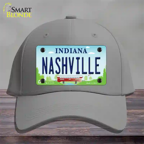 Nashville Indiana Novelty License Plate Hat Cotton / Gray