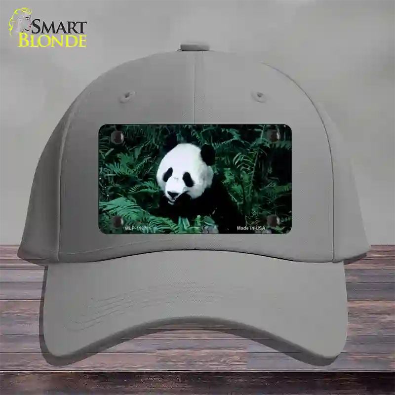 Panda Bear Novelty License Plate Hat Cotton / Gray
