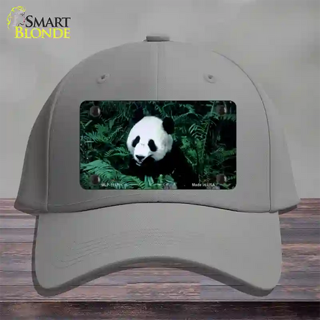 Panda Bear Novelty License Plate Hat Cotton / Gray