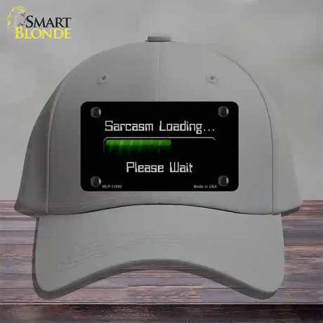 Sarcasm Loading Novelty License Plate Hat Cotton / Gray