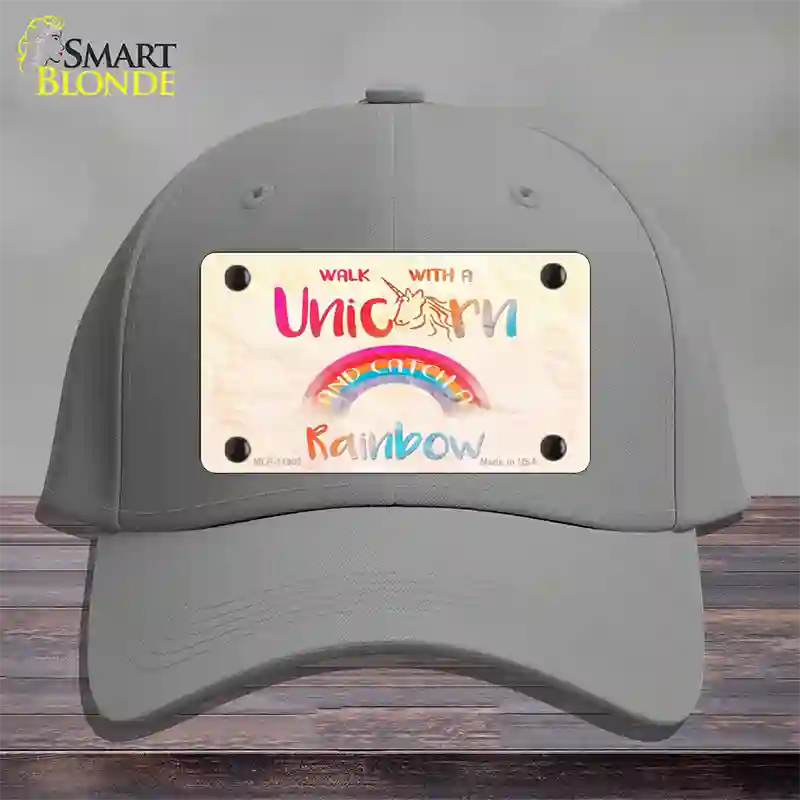 Walk with a Unicorn Novelty License Plate Hat Cotton / Gray