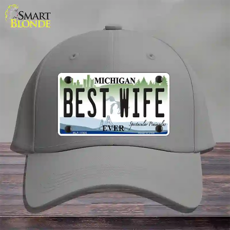 Michigan Best Wife Novelty License Plate Hat Cotton / Gray