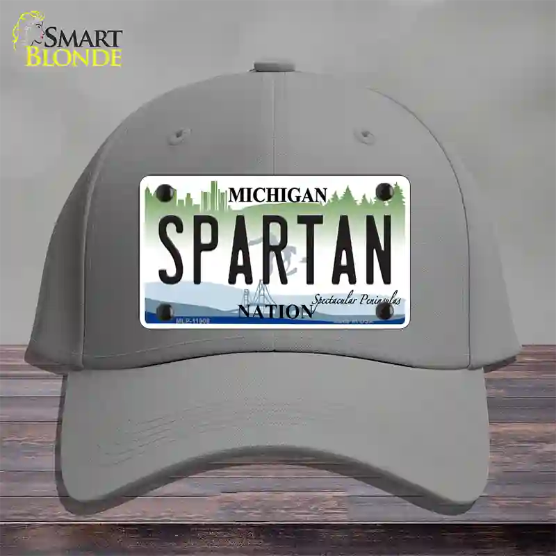 Michigan Spartan Novelty License Plate Hat Cotton / Gray