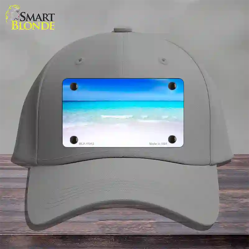 Beach Scene Novelty License Plate Hat Cotton / Gray