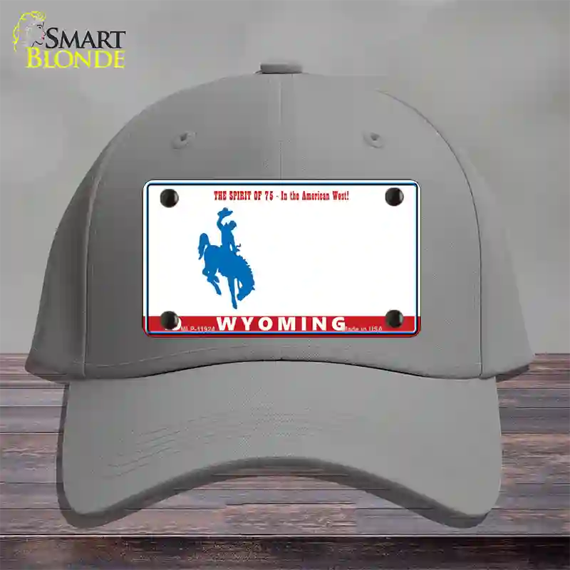 Wyoming Novelty License Plate Hat Cotton / Gray