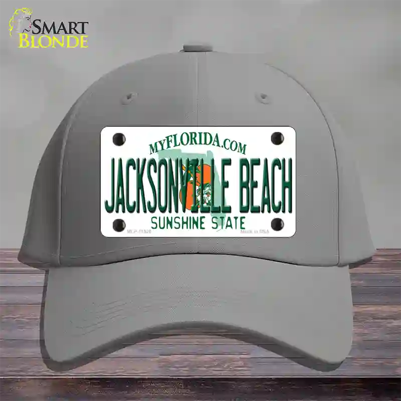 Florida Jacksonville Beach Novelty License Plate Hat Cotton / Gray