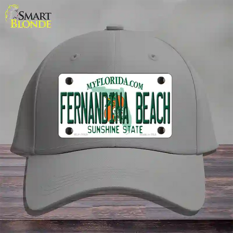 Florida Fernandina Beach Novelty License Plate Hat Cotton / Gray