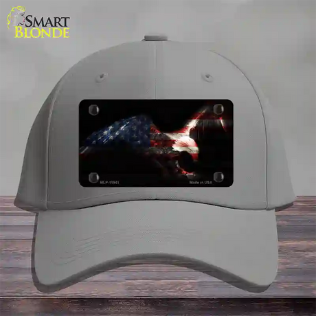 Eagle American Flag Novelty License Plate Hat Cotton / Gray