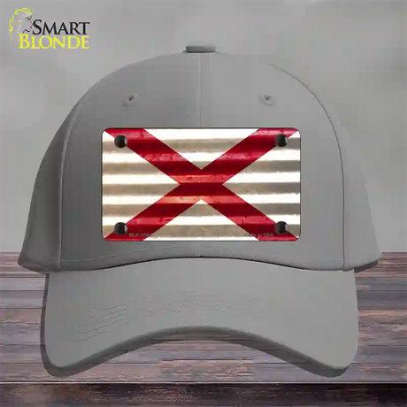 Alabama Corrugated Flag Novelty License Plate Hat Cotton / Gray